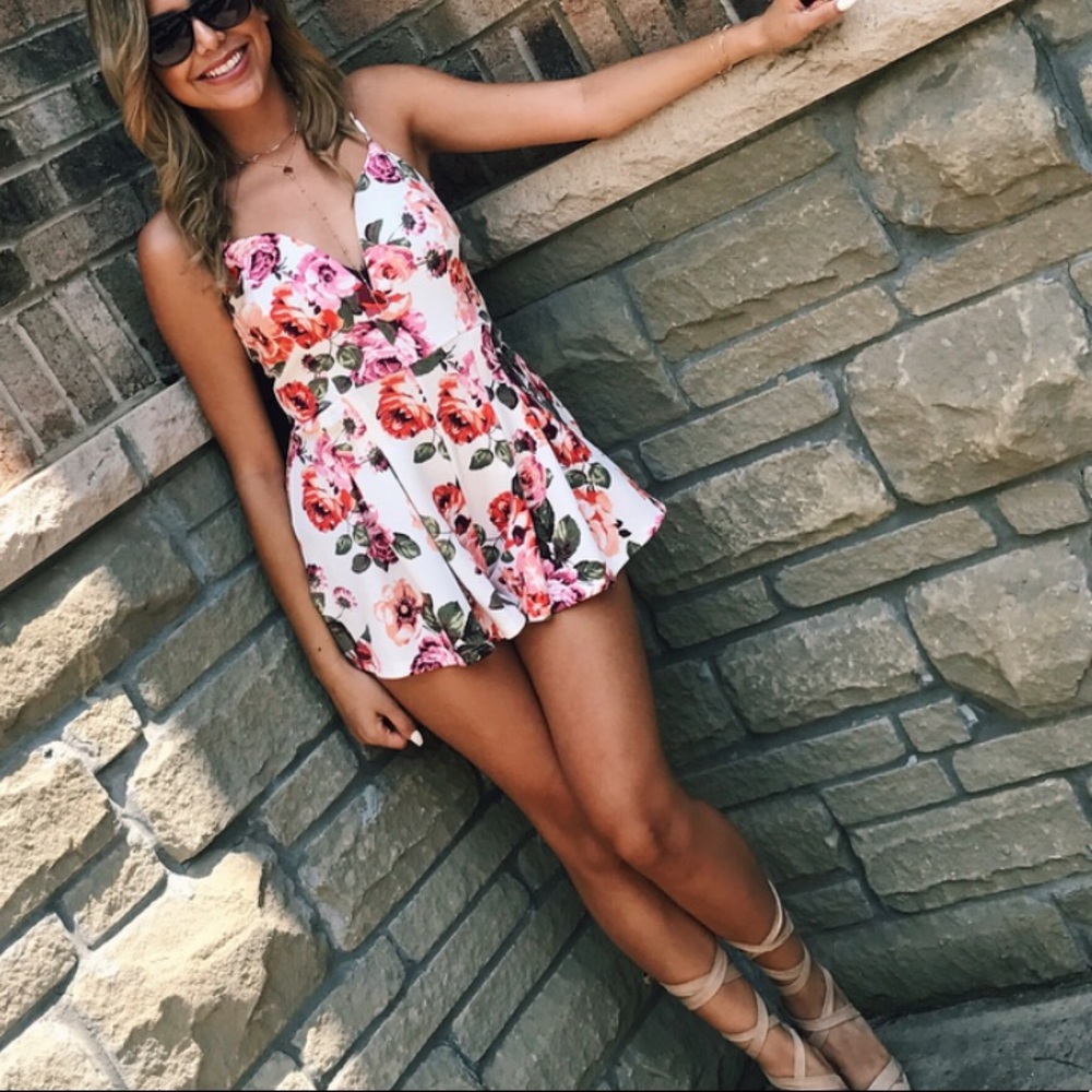 White floral romper